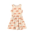 thumbnail image 4 of Grblisyd Girls Summer Dress Coquette Bow Print Ruched Casual Sleeveless A Line Dress Crew Neck Swing Twirly Sundress Kids Cute Sun Dress 4-8T, 4 of 5