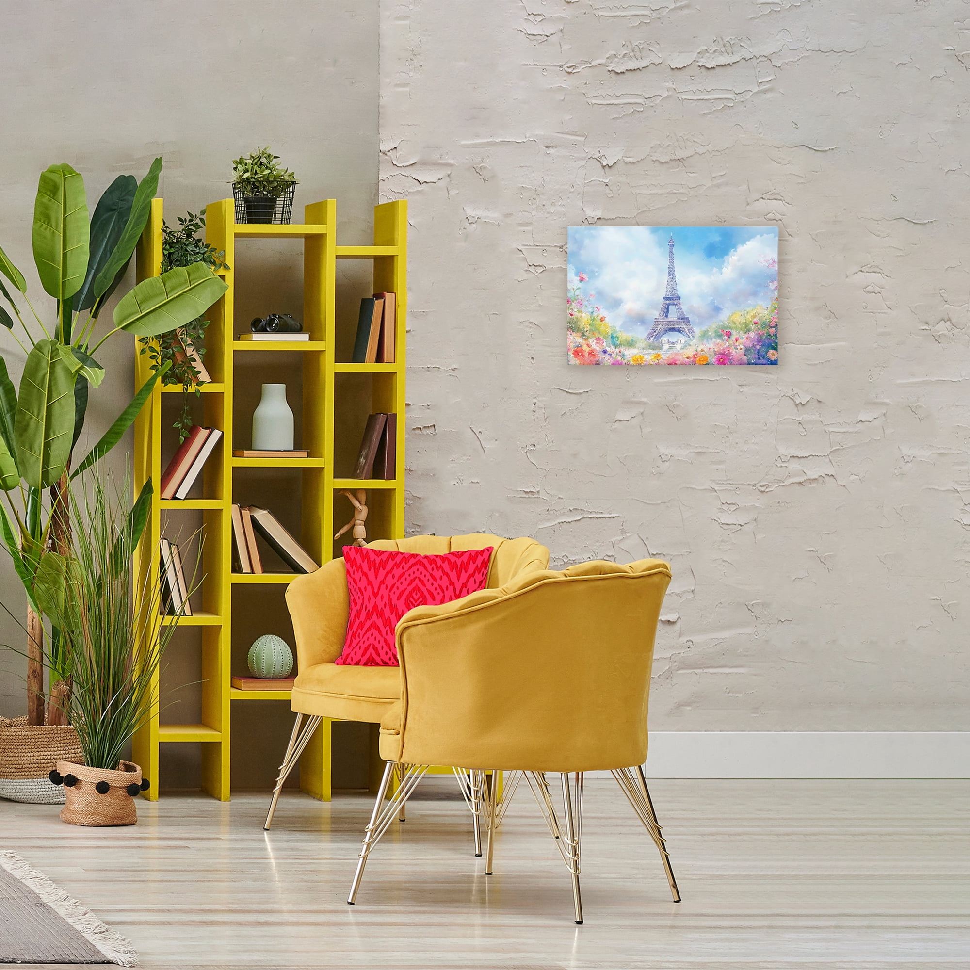 Stupell Industries Rainbow Spring at Eiffel Tower Canvas Wall Art, design by Creative Studio