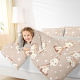 thumbnail image 3 of Castle Fairy Cute Bowtie Giraffe King Bedding 7pcs,Heart Stars Print King Bed in a Bag,Cream Brown White,Grey Reversible, 3 of 7