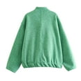 thumbnail image 3 of Herrnalise Womens Zip Up Hoodies Long Sleeve Fall Oversized Sweatshirts Fleece Y2K Jacket with Pockets Green,L, 3 of 3
