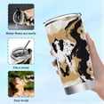 thumbnail image 6 of 20oz Stainless Steel Tumbler with Straw, Double Wall Insulated Travel Tumbler Brown and Black Pattern, 6 of 8