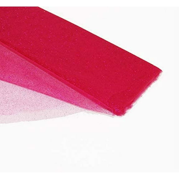 DECORATIVE SILK INC. tulle Glitter Fabric 54" by 10 Yards (30 ft) Tulle Bolt for Wedding, party and Decoration (RED)