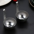 thumbnail image 5 of Metal Egg Poacher, Hanging Poached Egg Cooker with Hook, Stainless Steel Poached Egg Cups, Heavy-duty Egg Maker for Stovetop Fast Egg Poaching, 1 Pcs, 4.13x2.63", 5 of 6