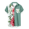 thumbnail image 2 of CALAFEBILA Men's Hawaiian Shirts Casual Button Down Tropical Print Short Sleeve Holiday Beach Shirts Loose Fit Summer Mens Tops Clearance, 2 of 5