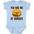 thumbnail image 3 of Inktastic You Had Me at Burger Boys or Girls Baby Bodysuit, 3 of 5