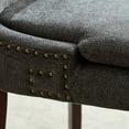 thumbnail image 6 of 2 Modern Living Room Dining Chairs, Double-layer Cushioned Chenille With Mid Back And Legs - Gray 2 Double-layer Upholstery, Curved Wood For A Classy Area, 6 of 7