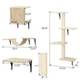 thumbnail image 4 of Pefilos Cat Wall Shelves and Perches Set, Cat Tower for Adult Cats Mounted Cat Tree House for Indoor Cats Modern Furniture for Cat Sleeping Playing Lounging Climbing Cat Tree for Large, Beige, 4 of 19