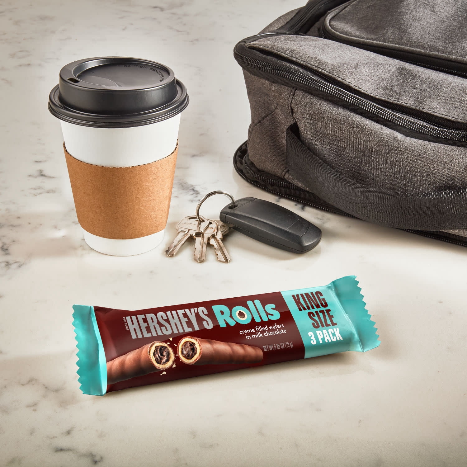 Hershey's Rolls Milk Chocolate Wafer King Size, Candy Pack, 2.5 Oz