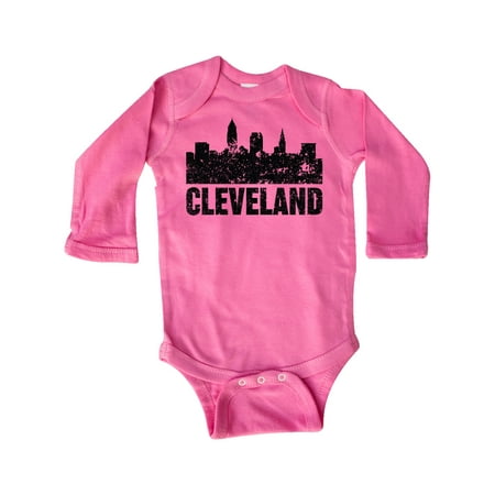 

Inktastic Cleveland Skyline Grunge Gift Baby Boy or Baby Girl Long Sleeve Bodysuit