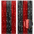 thumbnail image 1 of Cortinas con flecos PIGETALE, lámina negra y roja, 1 x 2,5 m, paquete de 2, 1 of 7