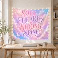 thumbnail image 5 of SOFT HEART STRONG SPINE Quote on Pink and Purple Clouds with Stars, Dreamy Celestial for Teen Girls, Motivational Wall Art, Graduation Gift Tapestry Wall Hanging for Dorm and Bedroom, 5 of 7