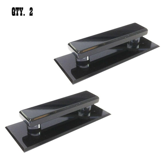 Black Acrylic Large Stick-On Mirror Pulls - Pack of 2