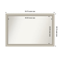 Amanti Art Custom Wall and Bathroom Mirror (26.75 x 39.75 in.), Romano Silver Narrow Frame
