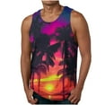 thumbnail image 2 of HaoXianJian Mens Sleeveless Tank Tops Workout Gym Shirts Hawaiian Print Palm Tree Vintage Style Beach Graphic T-Shirt Workout Tank Top Undershirts Plus Size S-4X, 2 of 5