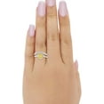 thumbnail image 3 of Divine Creation 14K White Gold Plated 2.10 Ct Oval Cut Yellow Citrine Wedding Engagement Halo Bridal Ring Set 925 Sterling Silver For Women's -8, 3 of 3