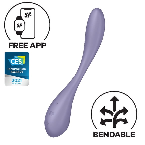 Satisfyer G-Spot Flex 5 Connect App | G-Spot Rabbit Vibrator | Double Stimulation | Waterproof (IPX7) | Rechargeable | Silicone (Lilac)