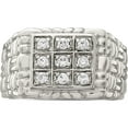 thumbnail image 4 of Sterling Silver Rhodium-Plated Men's Cz Ring (Size 10) Made In China qr1284-10, 4 of 5