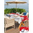 thumbnail image 4 of Outdoor Tablecloth with Umbrella Hole and Zipper, Red Christmas Rectangle Table Cloth 60x84 Inch Waterproof Tablecloth, Xmas Balls Pine Needles Snowflakes Winter Picnic Table Cover for Patio Camping, 4 of 7