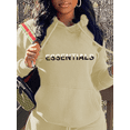 thumbnail image 2 of LovelyWholesale Long Sleeve Hooded Collar Essentials Letter Print Kangaroo Pocket Women's Hoodie, 2 of 6
