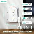 thumbnail image 6 of Surge Protector Outlet Extender, 6-Outlet Splitter with 4 USB Wall Charger(2 USB-C Ports), Multi Plug Wall Outlet 1050J Power Strip for Home Office Dorm Room Essentials, 6 of 12