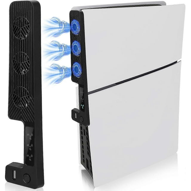 Cooling Fan For Ps5 Slim Console, Ps5 Slim Fan Cooler With Led Light For Ps5 Disc And Digital Edition, Ps5 Slim Accessories
