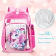 thumbnail image 3 of AGSDON 3PCS Clear Backpack for Girls, Pink Unicorn Transparent Bookbag Heavy Duty, See Through School Bag for Kids Elementary Preschool, 3 of 8