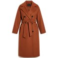 thumbnail image 6 of Enjoytime Trench Coat Women Lapel Double Breasted Long Overcoat with Belt Long Sleeve Trendy Casual Fashion Fall Winter Outerwear, 6 of 7
