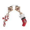 thumbnail image 2 of Christmas Style Dangling Pendants Earrings Creative Design Suitable For Women Assorted Color Stocking Shape 1 Pair, 2 of 5