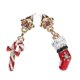 thumbnail image 2 of Christmas Style Dangling Pendants Earrings Creative Design Suitable For Women Assorted Color Stocking Shape 1 Pair, 2 of 5