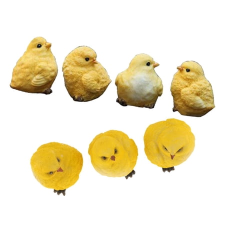 Set Of 7 Chicken Figurine Decorative Animals Figurine, Outdo Statue And Sculpture For Indoor Outdoor Use - Home Garden Decor