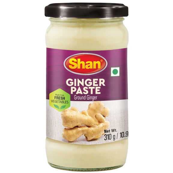 Shan - Ginger Paste (10.93 oz) Traditional Taste Enhancing Cooking Paste from Fresh Ground Ginger - Suitable for Vegetarians - Airtight Glass Jar.