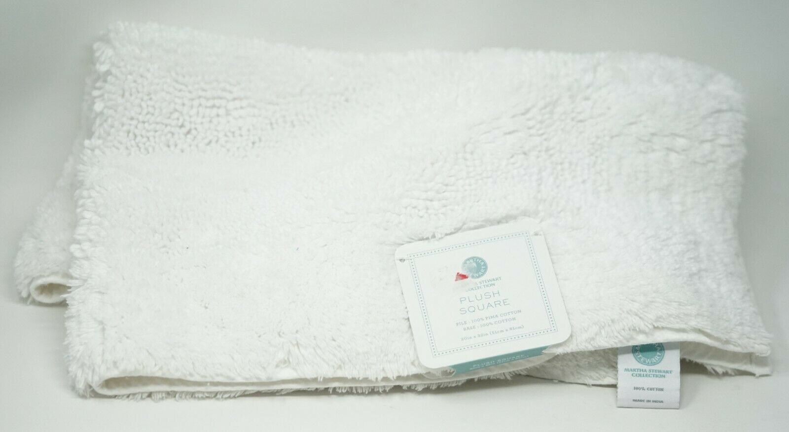 Martha Stewart Collection Plush Squares 20 x 32 Bath Rug 100 Pima