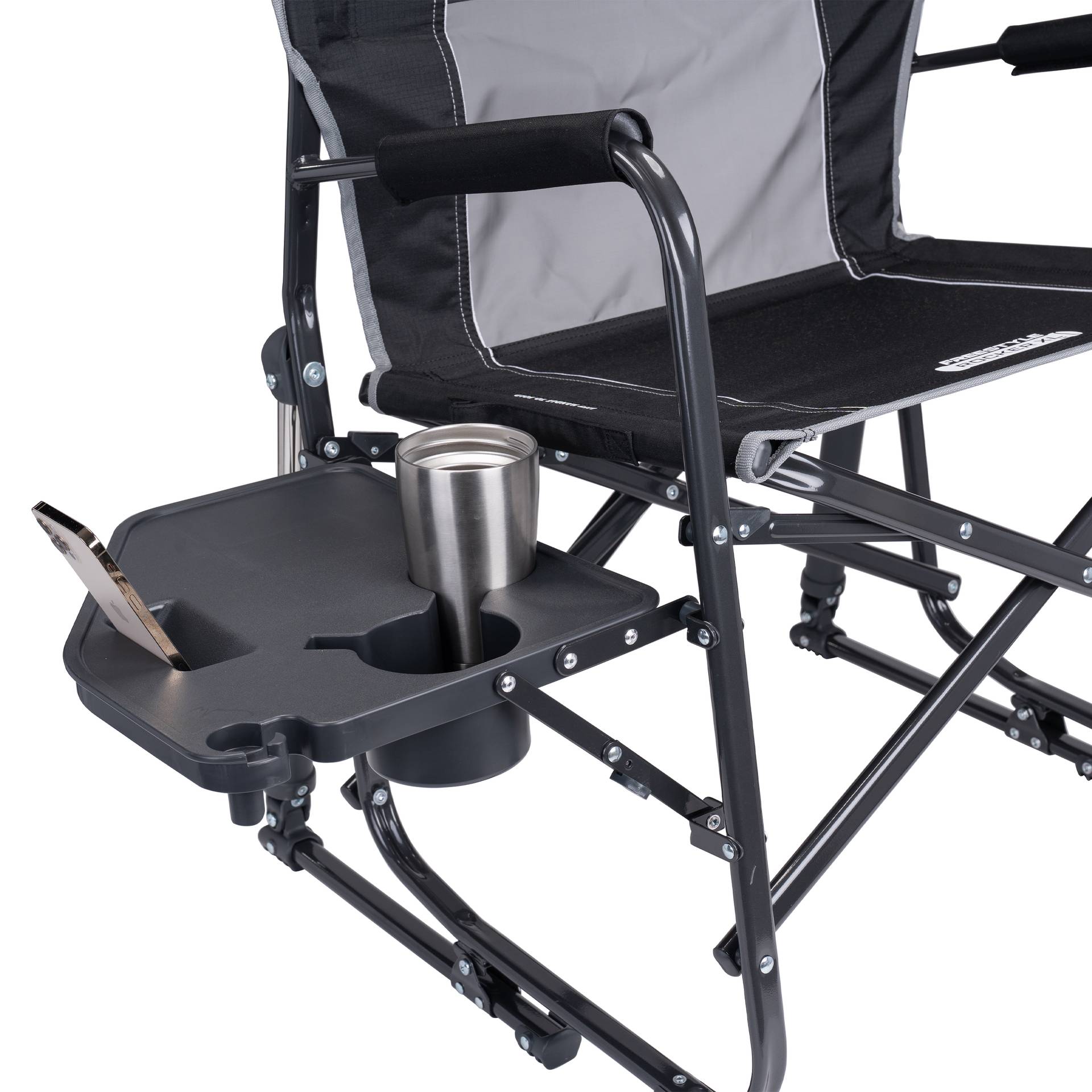 GCI Outdoor Freestyle Rocker XL Rocking Chair with Side Table, Black photo 2