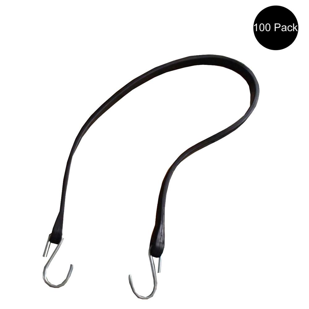 (100) 31" Heavy Duty Natural Rubber Bungee Straps Flatbed Truck Trailer