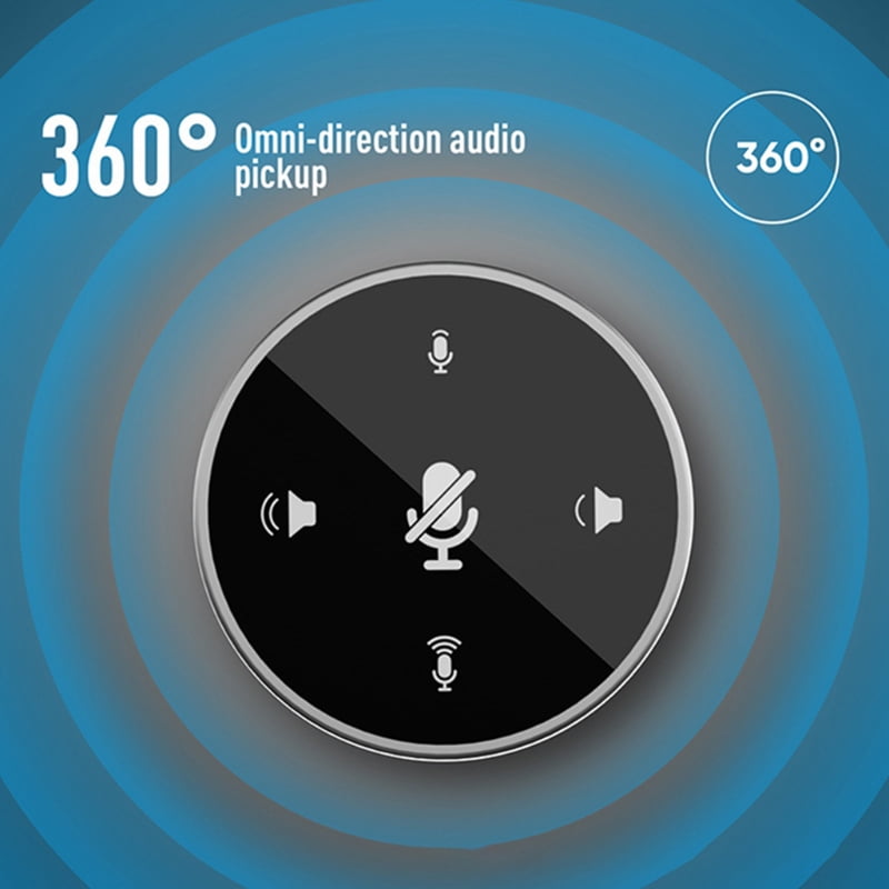 USB Conference Microphone with Speaker, Dual Channel Omnidirectional Speakerphone Computer Mic with 360 ° Voice Pickup