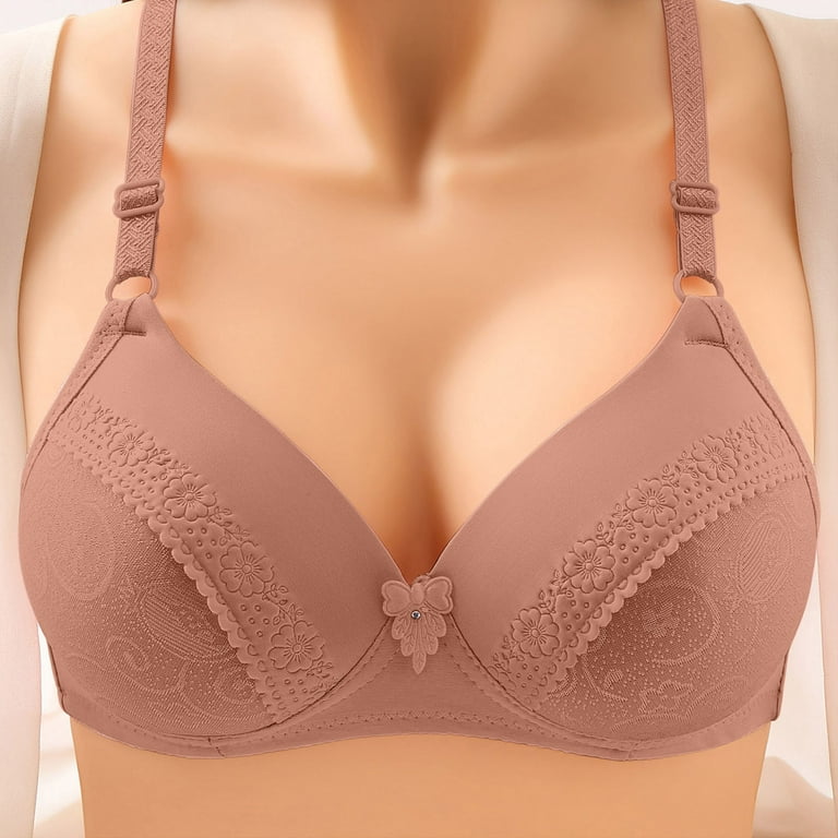 JDEFEG Bra Set Tan Bra for Women Womens Thin No Steel Ring Underwear Small  Bra Cup Comfortable Push Up Bra Underwear Women Push Up Bras for Women  Polyester Hot Pink 50A 
