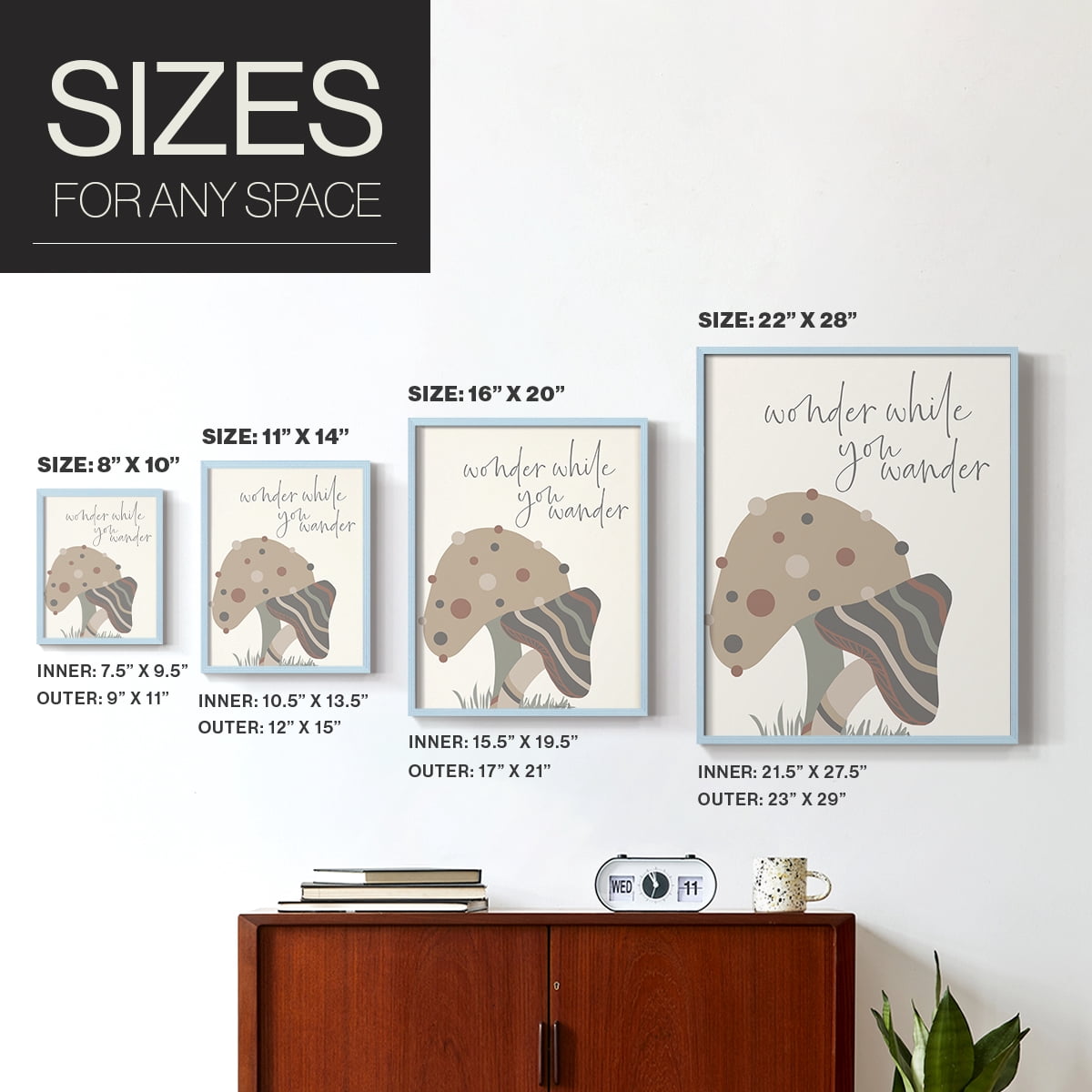 Wonder While you Wander Framed Print - Solid Wood in Single Picture Frame Solid Wood 2 Framed Print