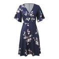 thumbnail image 4 of WILLBEST Vestidos Casuales Para Mujer Con Curvas Vestido Casual Floral Para Mujer Cuello En V Cómodo Uso Diario Vacaciones En Casa Primavera Verano Otoño Ajuste Holgado Atuendo Femenino Fluido, 4 of 4