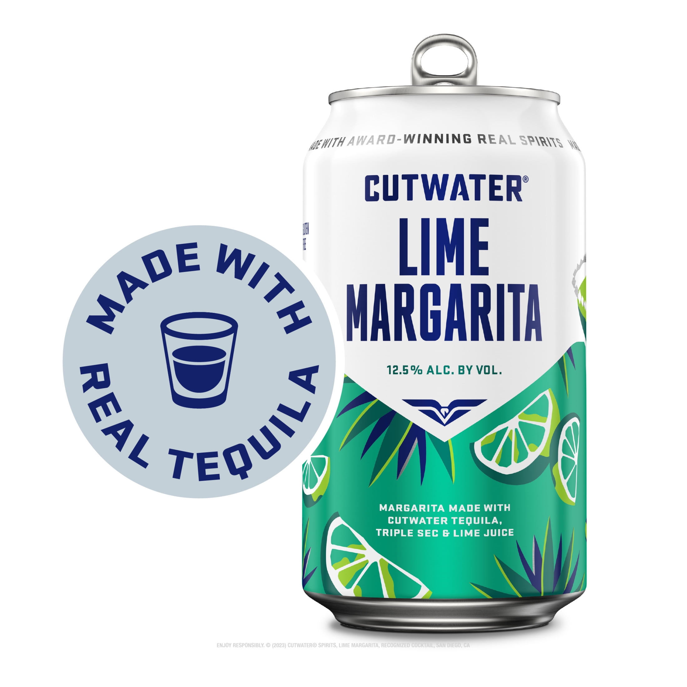 Cutwater Spirits Tequila Lime Margarita, 4 pack 12 fl. oz. Aluminum Cans, 12.5% ABV