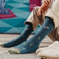 thumbnail image 4 of Darn Tough Men's Wool'd Wool'd West Crew Lightweight Socks, Dark Teal, Medium, 4 of 6