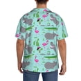 thumbnail image 3 of Kdxio Men's Hawaiian Shirt for Men Short Sleeve Shirt Hippo With Flamingos And Crocodiles Summer Casual Holiday Beach Button Down T-Shirts, 3 of 5
