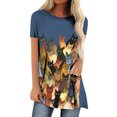 thumbnail image 1 of Camisetas de cuello redondo para mujer Camisetas con estampado vintage Camisetas de manga corta Blusa Tops Fridja bn4485, 1 of 5