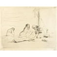 thumbnail image 2 of Jean-Louis Forain 24x20 Black Ornate Framed Double Matted Museum Art Print Titled: Pieta (First Plate) (1910), 2 of 5