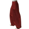 thumbnail image 2 of LEBONYARD Womens Wide Leg Lounge Pants with Pockets,Womens Pants Plus Size Clerance Elastic Waist,Women's Spring Solid Color Elastic Waist Cotton Linen Versatile Straight Tube Wide Leg Pants Red XL, 2 of 6