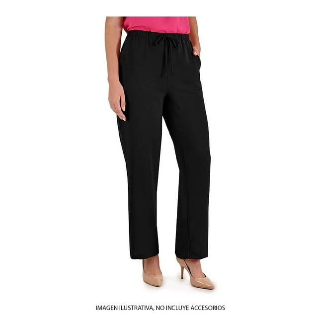 Pantalón George Talla38 Pierna Amplia Elástico Negro