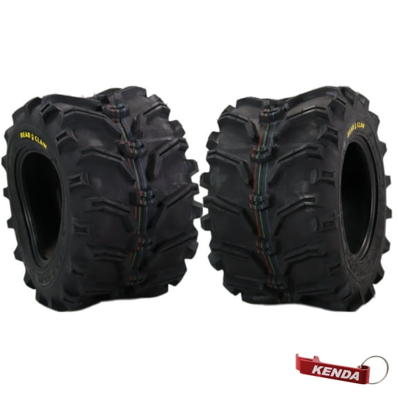 Kenda Bearclaw K299 - 22x12-10 Rear Tires for All Terrain (ATV), UTV, and Side by Side (SxS) Vehicles - 6-Ply - Bear Claw 22x12x10 with Kenda Keychain (2-Pack)