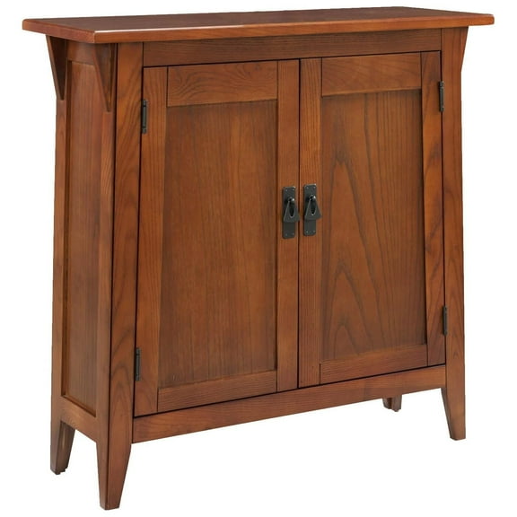 Homestock Medieval Majesty Foyer Cabinet Hall Stand, Made with Solid Wood, for Living Rooms, Entryway, Office, Rich Russet Finish, Sturdy Construction