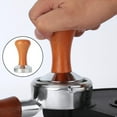 thumbnail image 6 of Practical Wooden Handle Coffee Tamper, Flat Stainless Steel Base Press Hammer - 51mm Dark Brown, 6 of 7