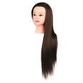 thumbnail image 3 of Cabeza de entrenamiento para el cabello Maniquí Cabeza de maniquí Cabello de fibra sintética Cabello largo para cortar Cosmetología Estudiantes de la , Marrón con Marrón con maquillaje, 3 of 8