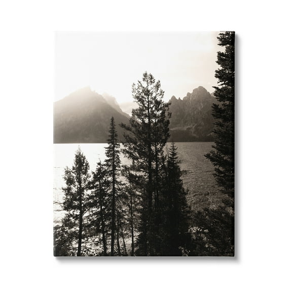 Stupell Industries Trees & Lake View Landscape Photography Gallery Wrapped Canvas Art Print Wall Art, 30 x 40